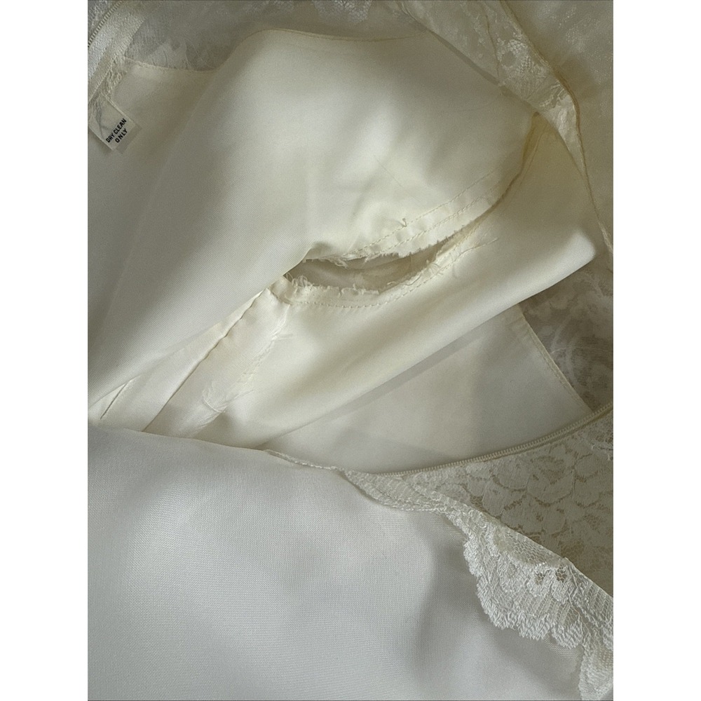Vtg Bridal Originals Wedding Dress‎ 12 Lace Trim Victorian Edwardian Bow Back - Picture 16 of 16